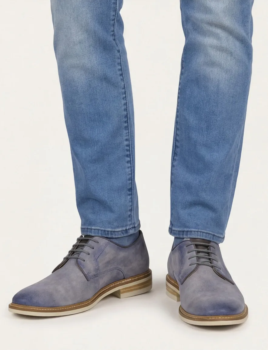 Giorgio veterschoen blauw structuur