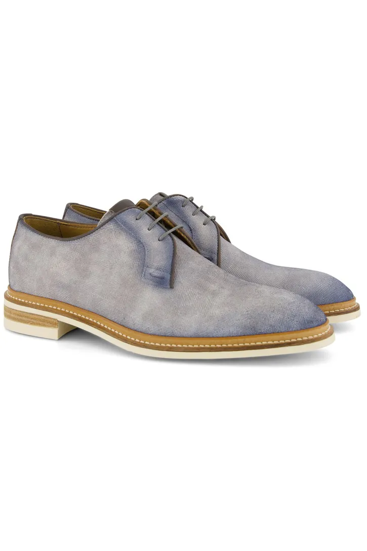 Giorgio lage veterschoen blauw structuur