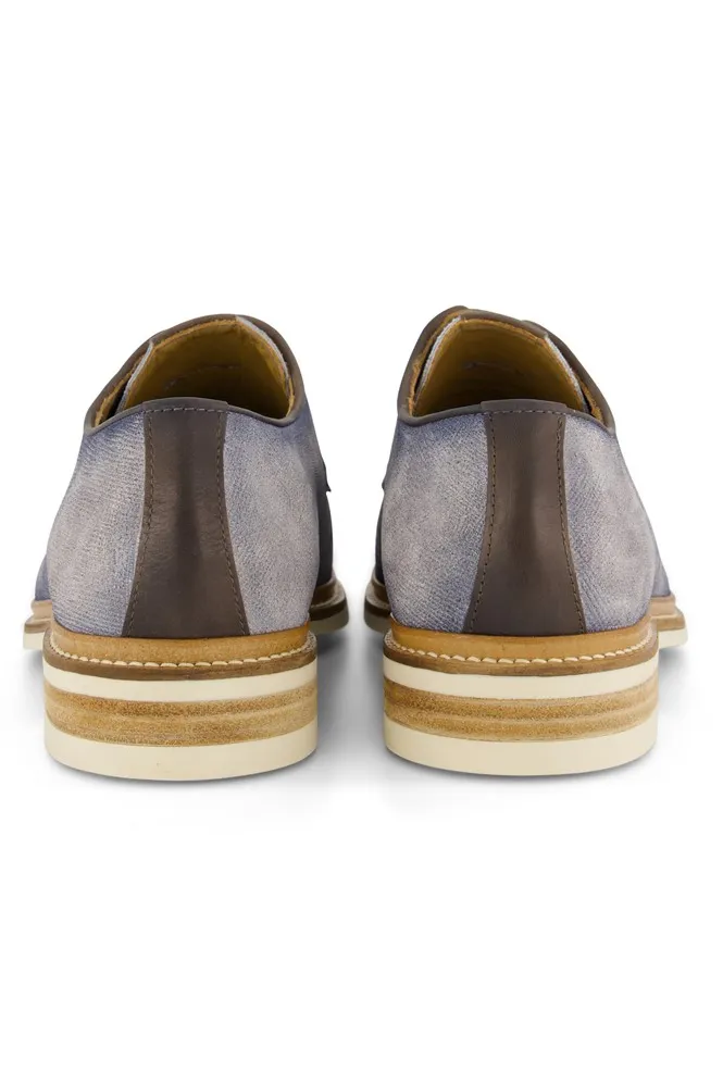 Giorgio lage veterschoen blauw structuur
