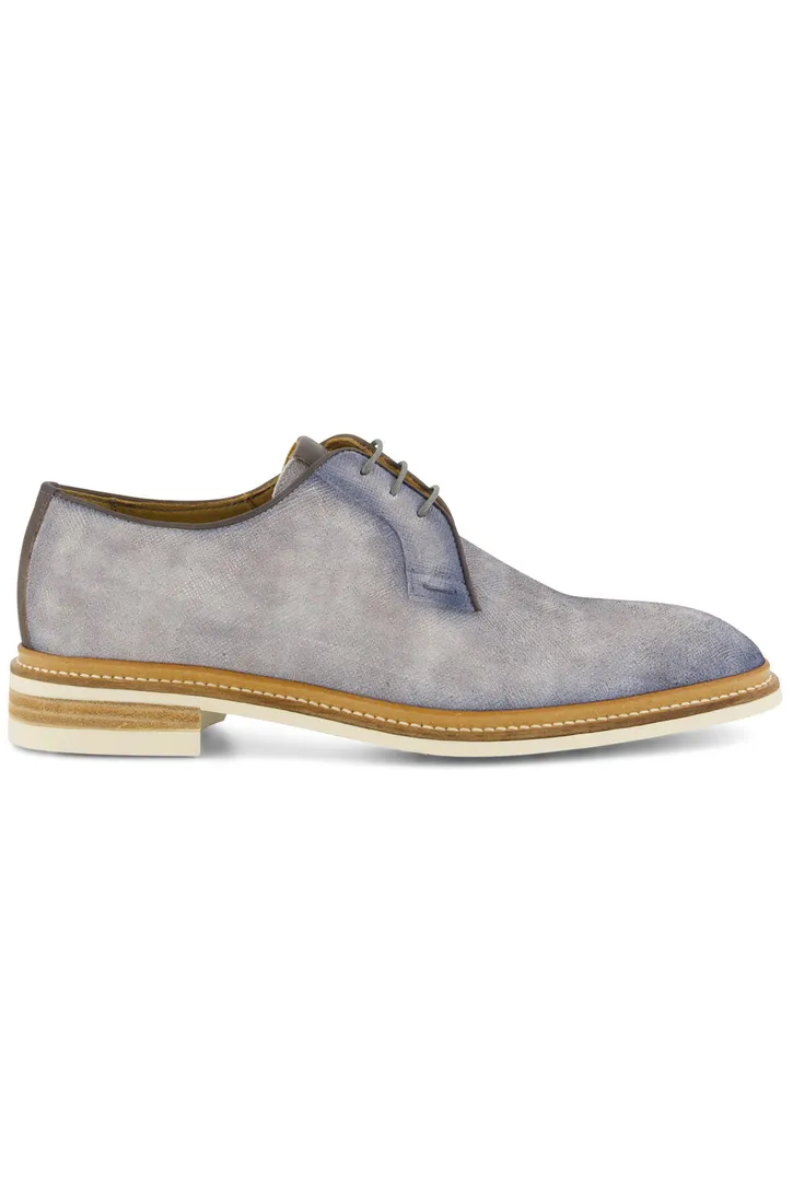 Giorgio lage veterschoen blauw structuur