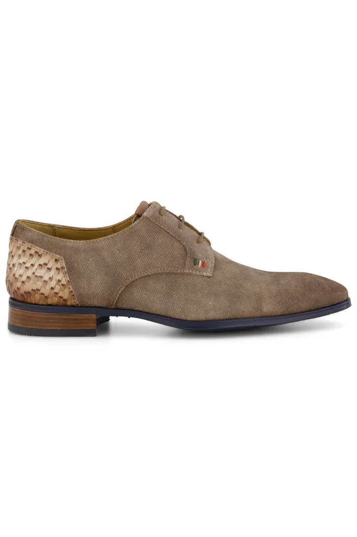 Giorgio veterschoenen bruin effen leer hiel vlak