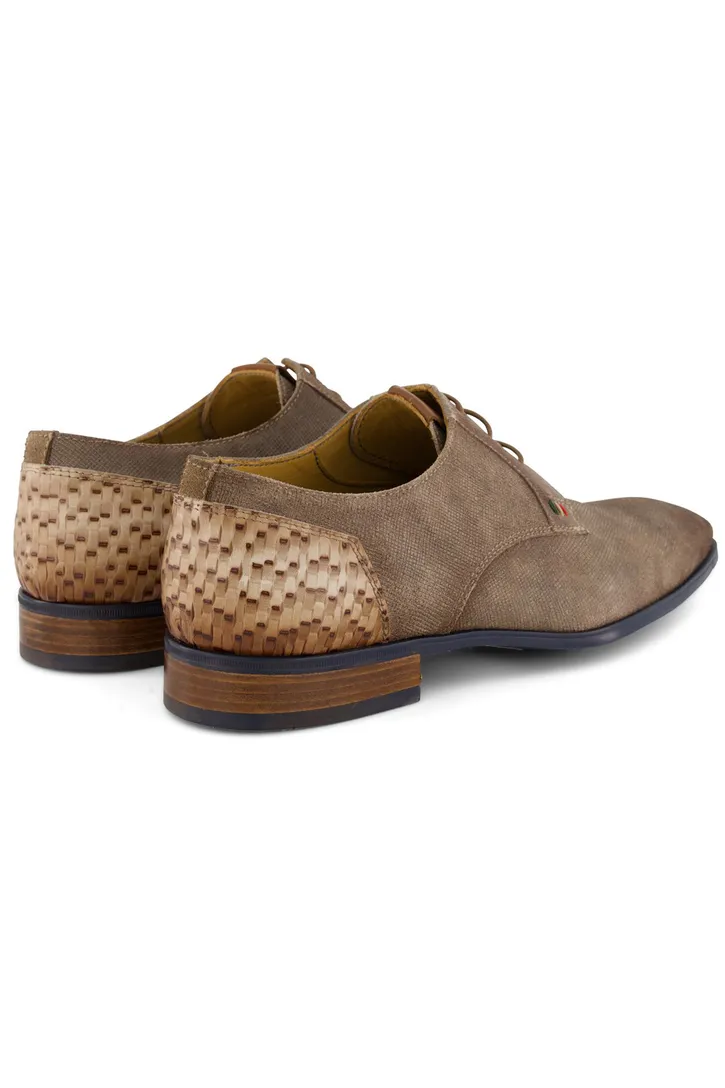 Giorgio veterschoenen bruin effen leer hiel vlak