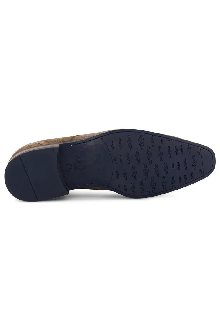 Giorgio veterschoenen bruin effen leer hiel vlak