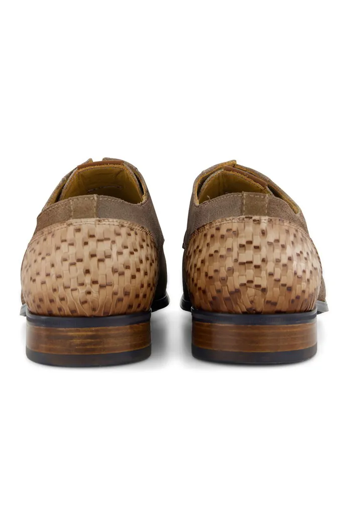 Giorgio veterschoenen bruin effen leer hiel vlak