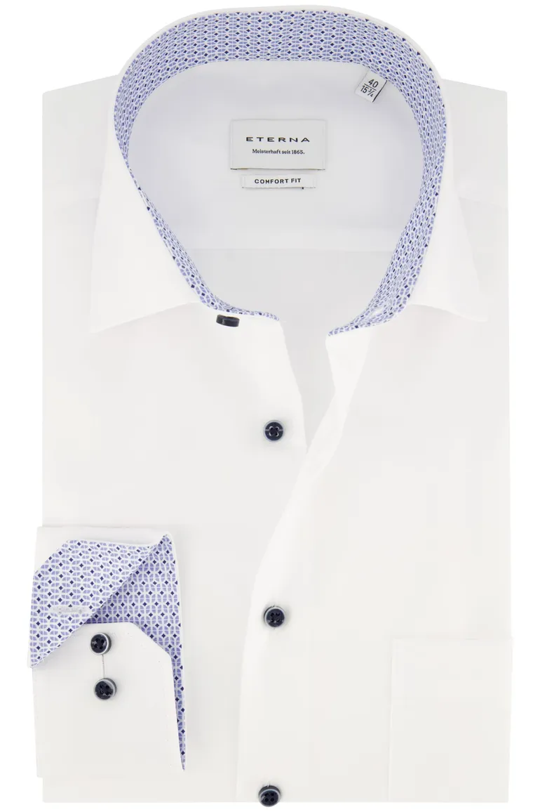 Eterna overhemd wit comfort fit katoen