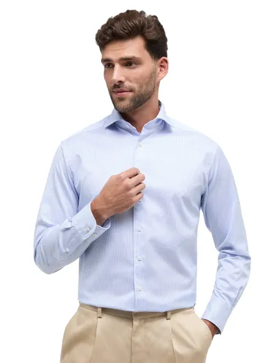 Eterna Eterna katoenen overhemd blauw modern fit