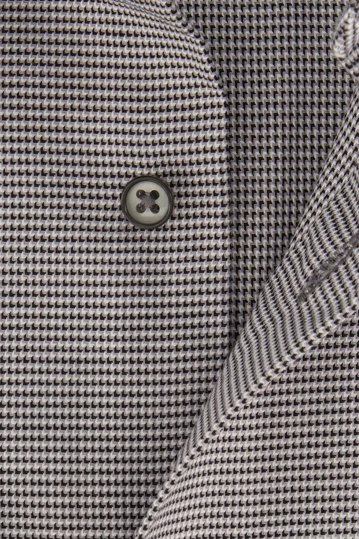 Eterna comfort fit overhemd borstzak zwart geruit katoen
