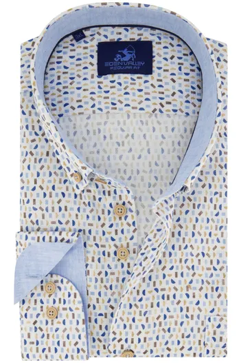 Eden Valley Eden Valley overhemd wit geprint regular fit