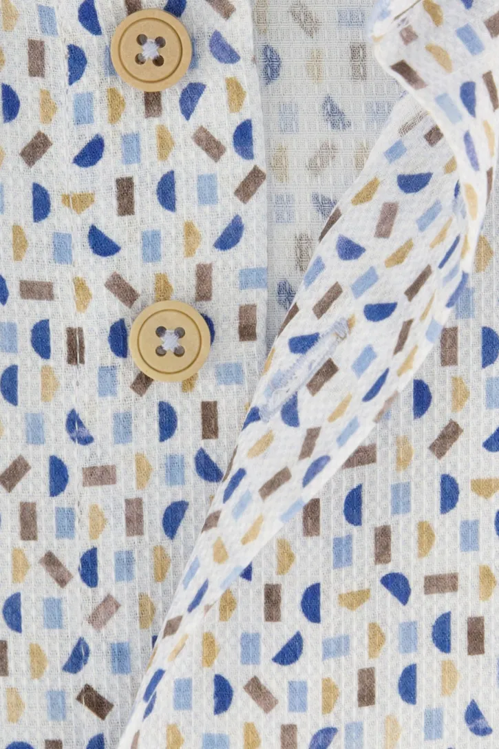 Eden Valley casual overhemd blauw geprint