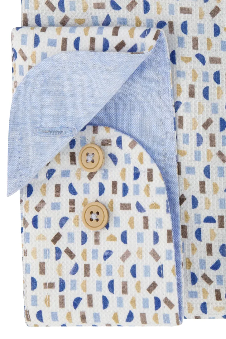 Eden Valley casual overhemd blauw geprint