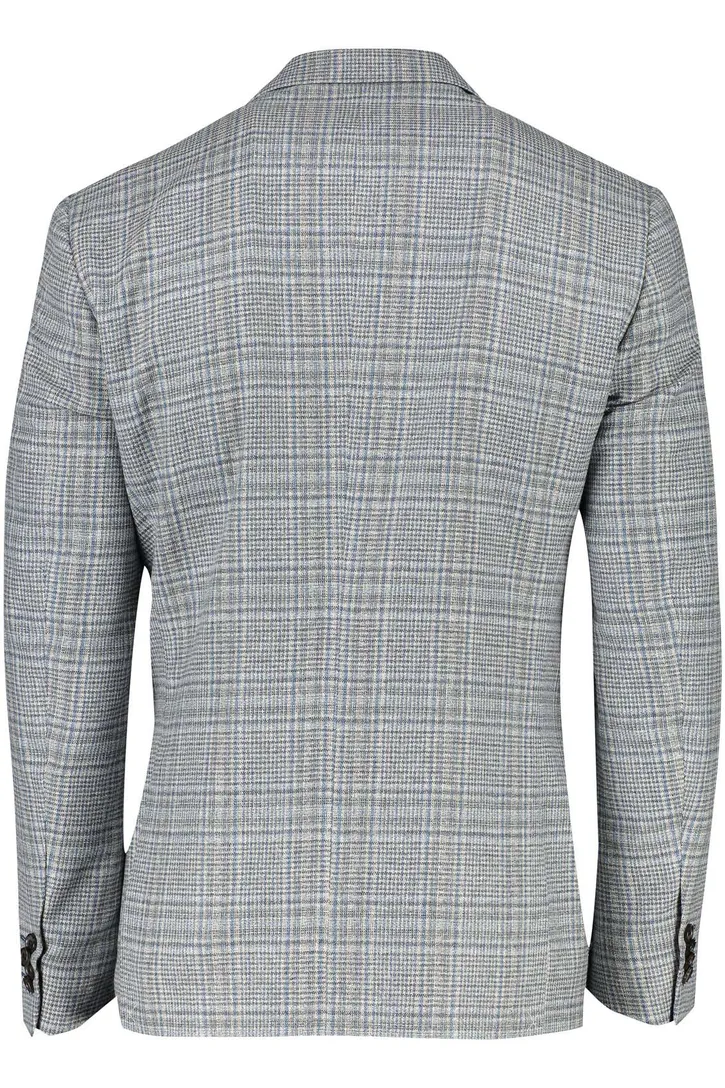 zijden Corneliani colbert grijs geruit normale fit