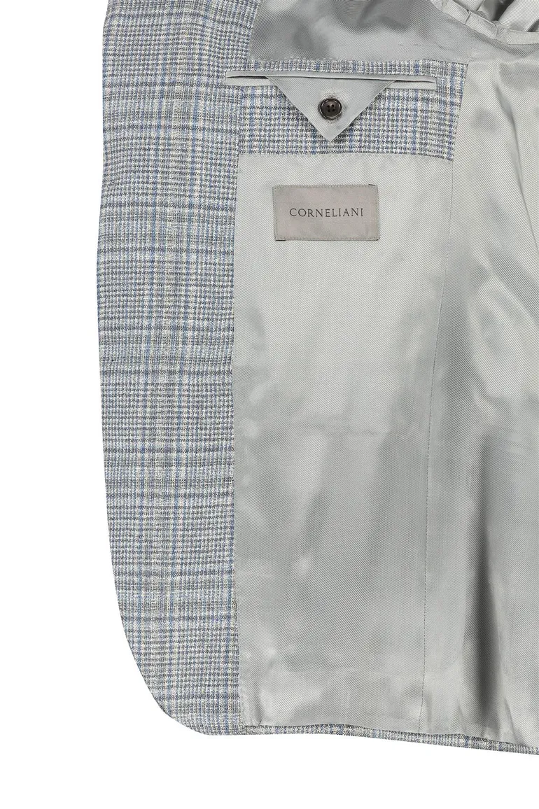 Corneliani colbert blauw geruit