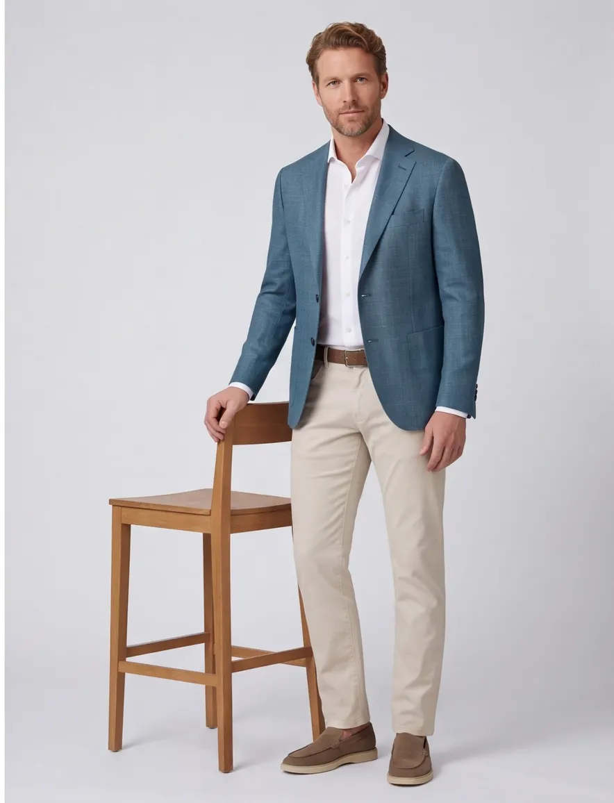 Corneliani colbert blauw gemêleerd katoen normale fit