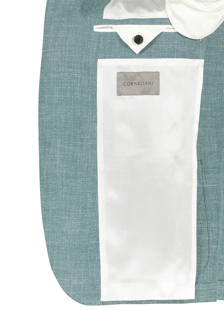 Corneliani colbert blauw gemêleerd katoen normale fit