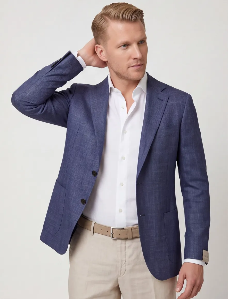 Corneliani colbert donkerblauw gemeleerd