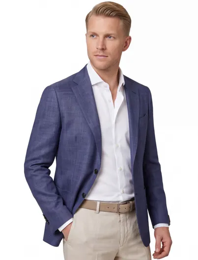 Corneliani Donkerblauw Corneliani colbert gemêleerd merinowol