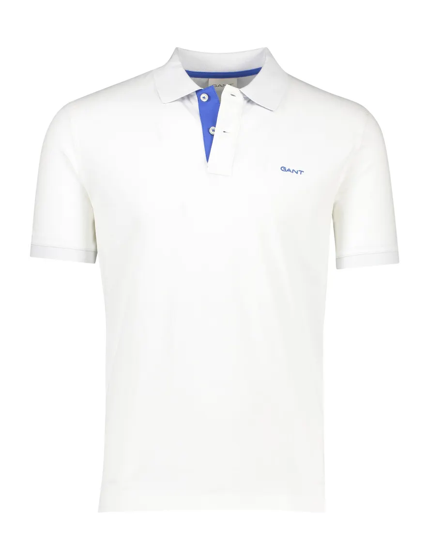 Gant polo effen wit katoen normale fit