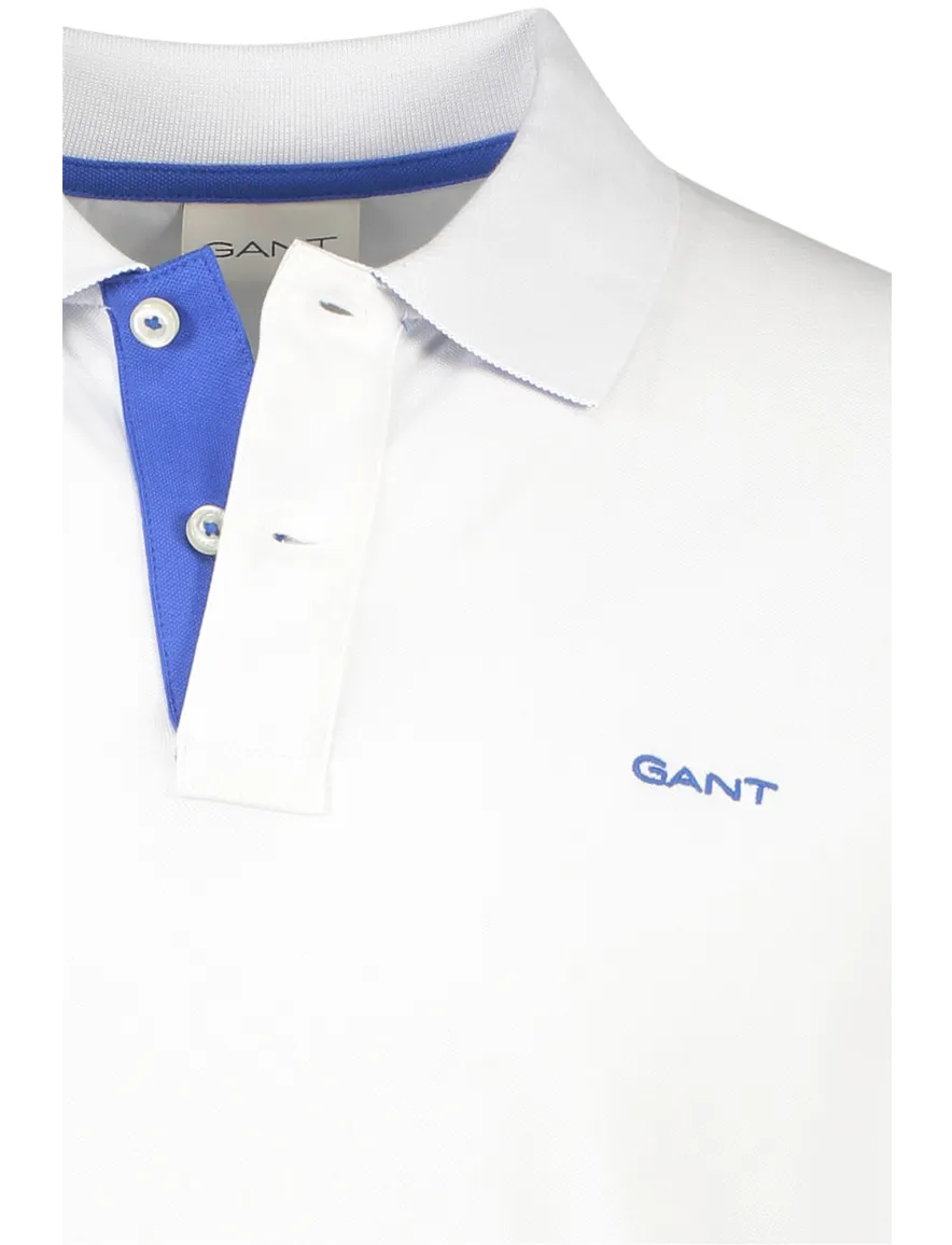 Gant polo effen wit katoen normale fit