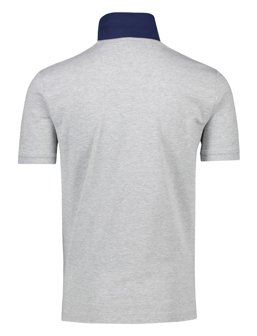Gant polo slim fit grijs gemêleerd katoen