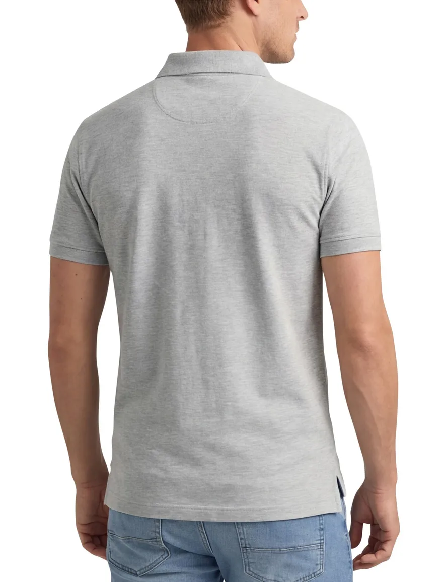 Gant polo slim fit grijs gemêleerd katoen