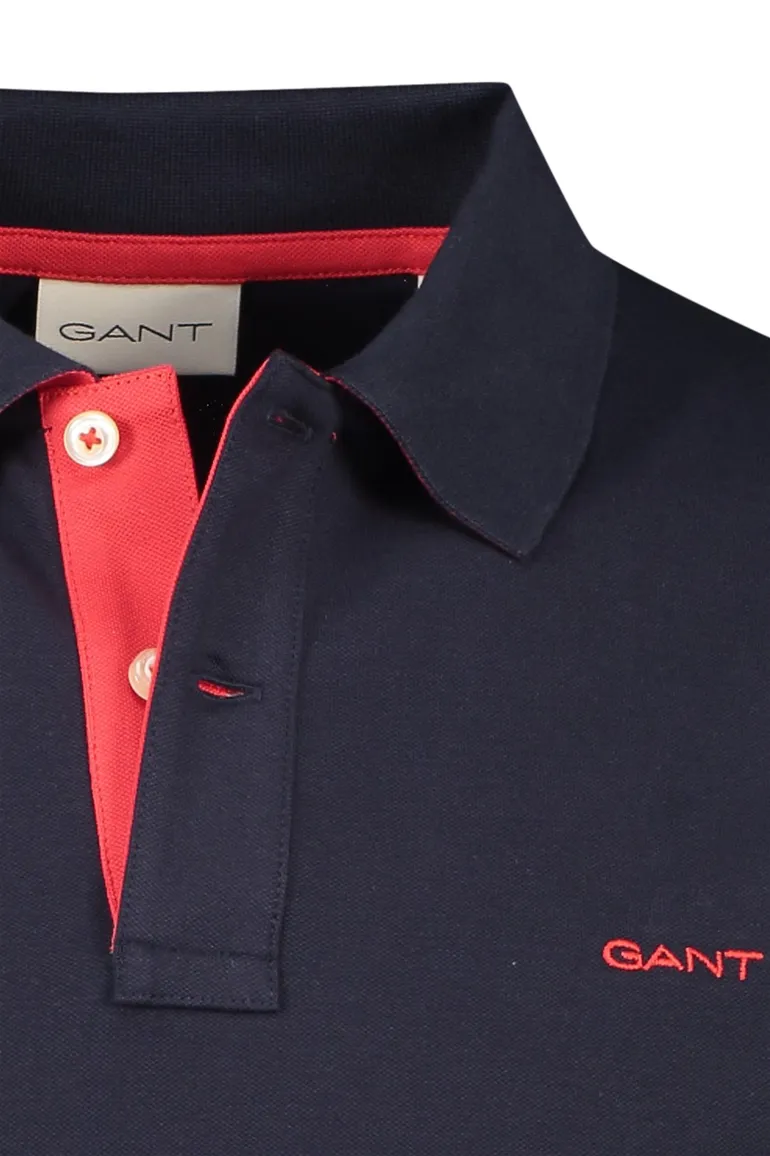 Gant polo donkerblauw 2-knoops