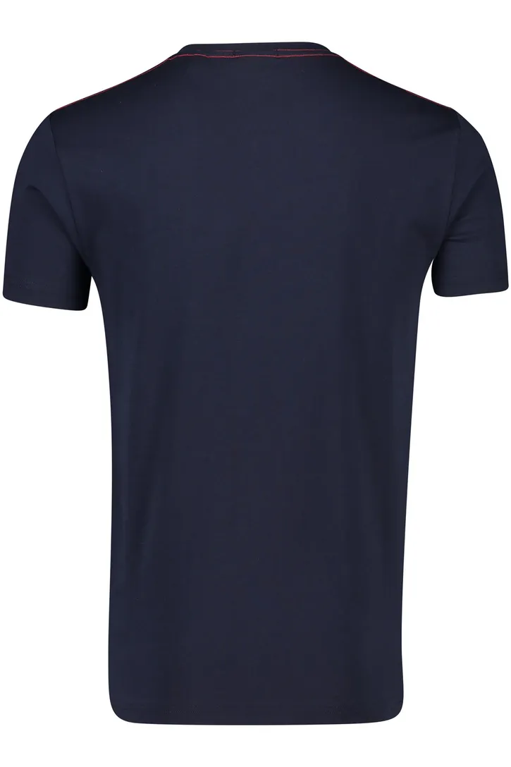 Gant t-shirt donkerblauw katoen effen rood logo