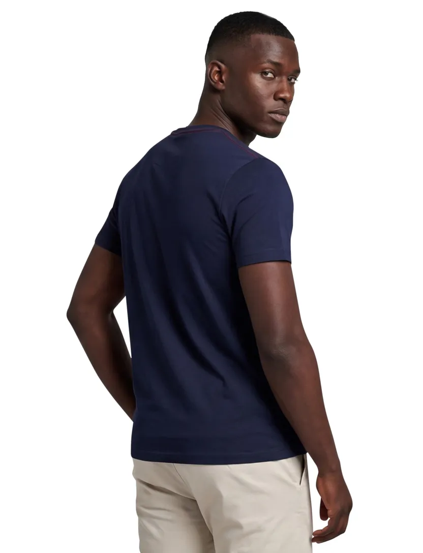 Gant t-shirt donkerblauw katoen effen rood logo
