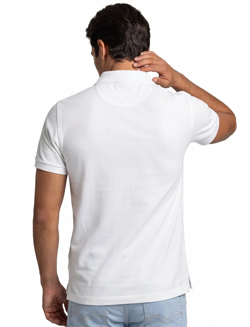 Gant polo wit effen katoen