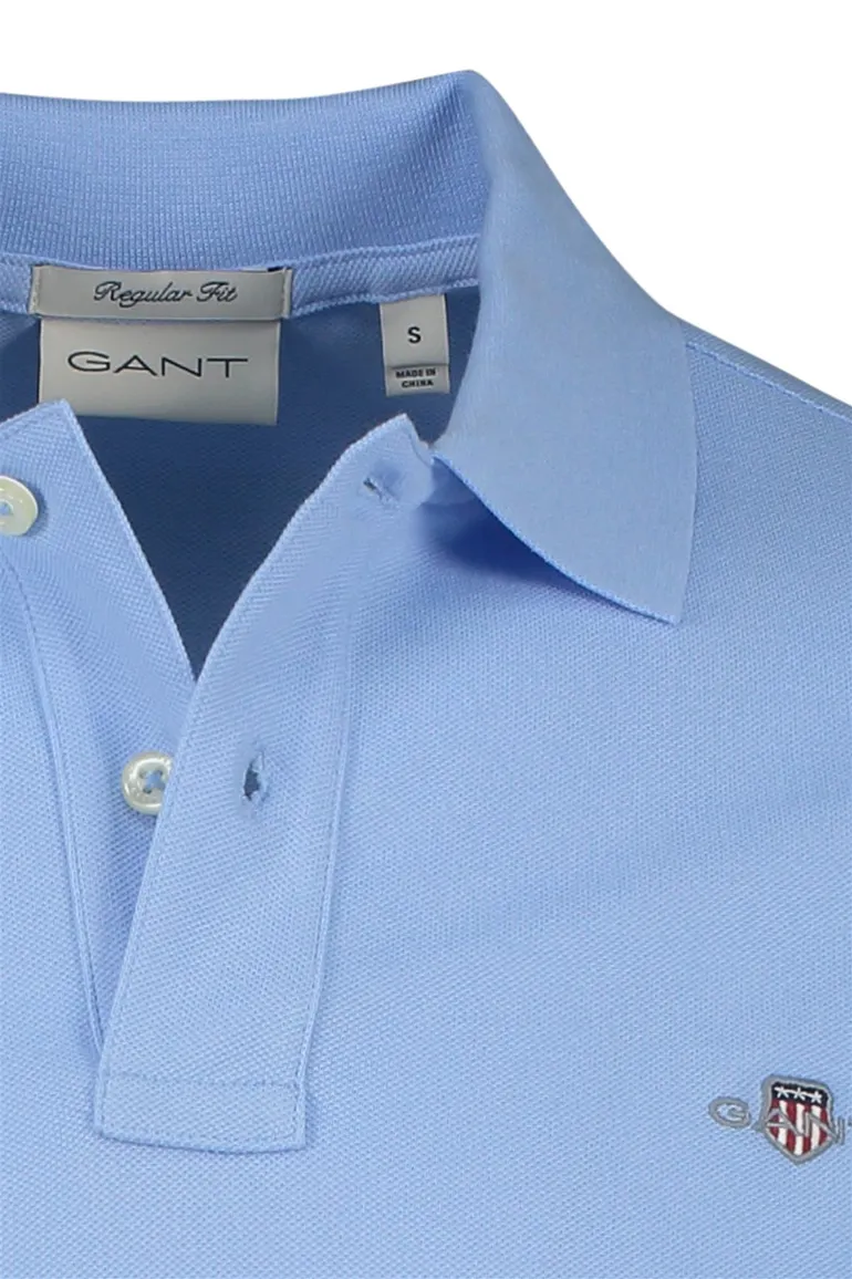 Gant polo blauw 2-knoops