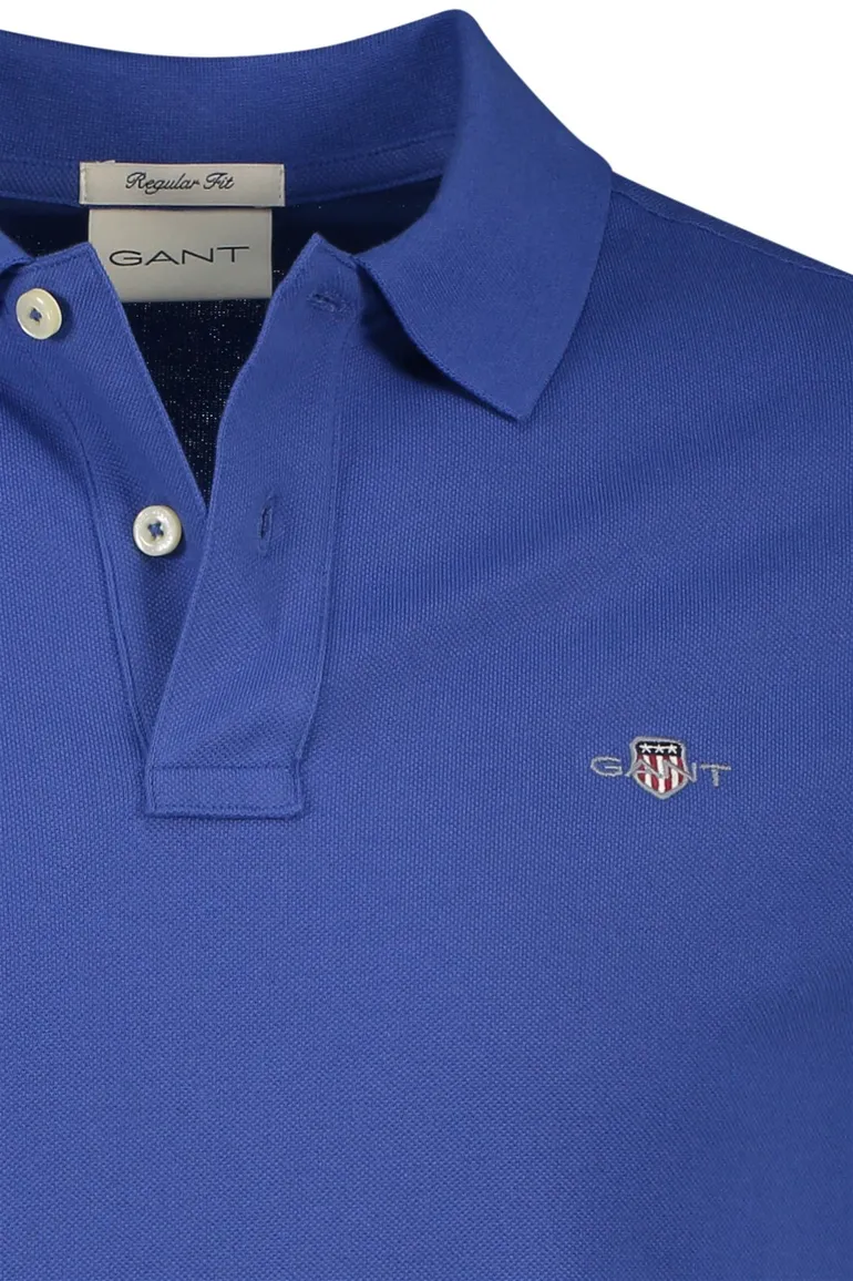 Gant katoenen polo regular fit blauw 2-knoops