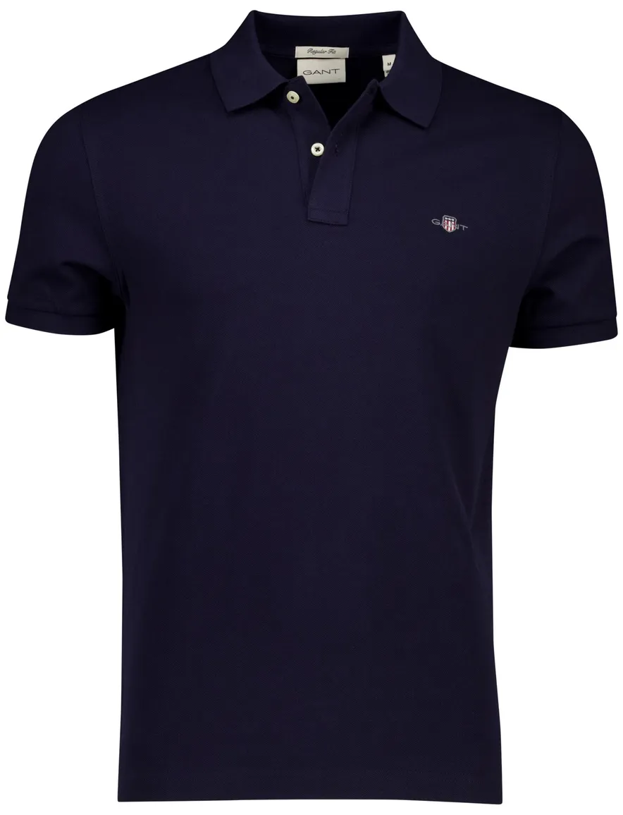 Gant polo donkerblauw 2-knoops pique