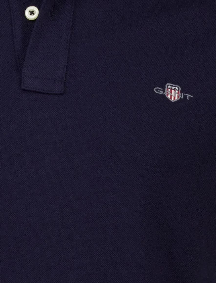 Gant polo donkerblauw 2-knoops pique