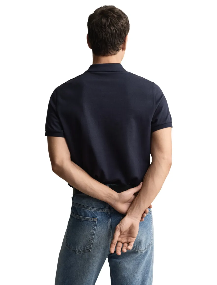 Gant polo normale fit donkerblauw effen