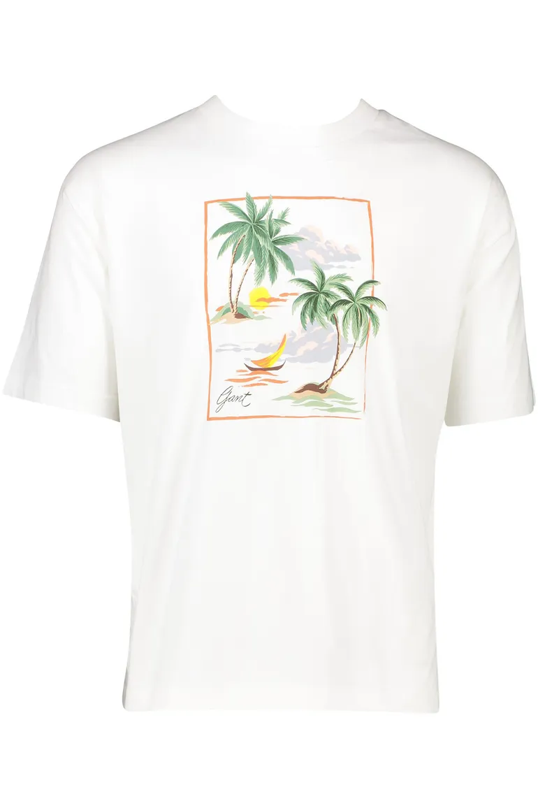 Gant t-shirt wit opdruk Hawaii