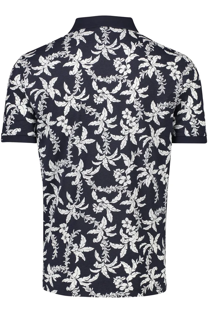 Katoenen Gant polo normale fit donkerblauw geprint