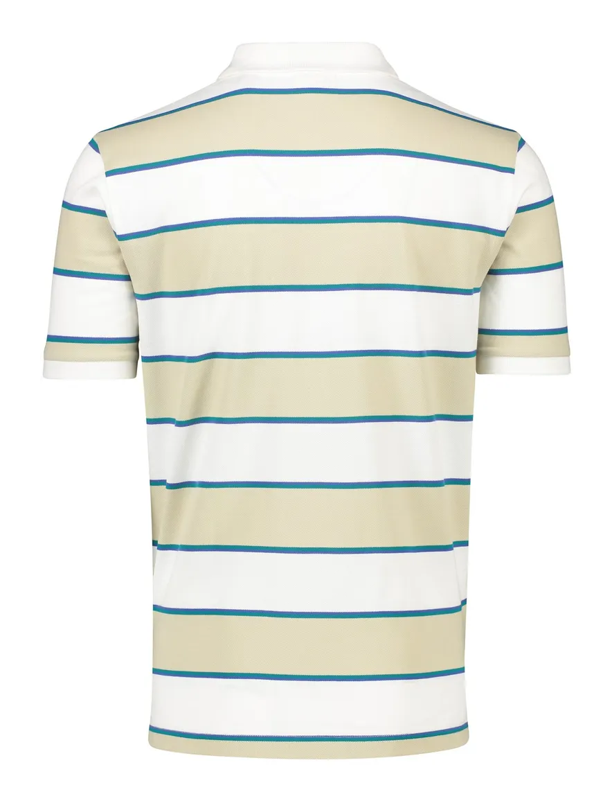 Gant polo katoen beige gestreept normale fit korte mouw 2-knoops