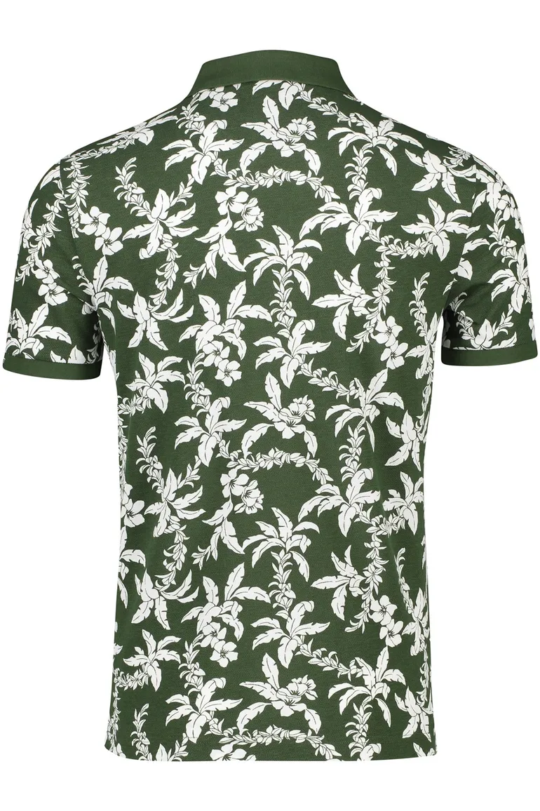 Gant polo donkergroen bladeren print
