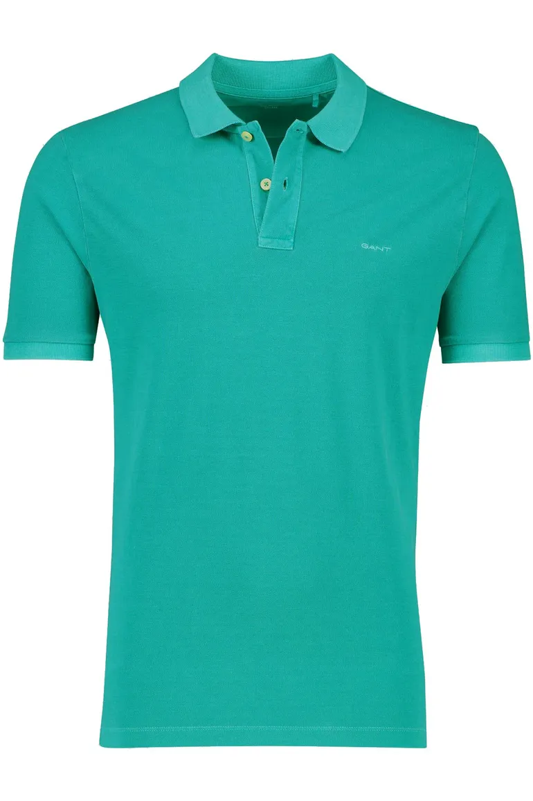 Gant polo normale fit lichtblauw effen katoen 2 knopen