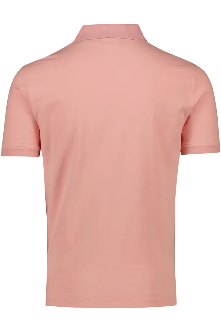 Gant polo slim fit roze effen met stretch