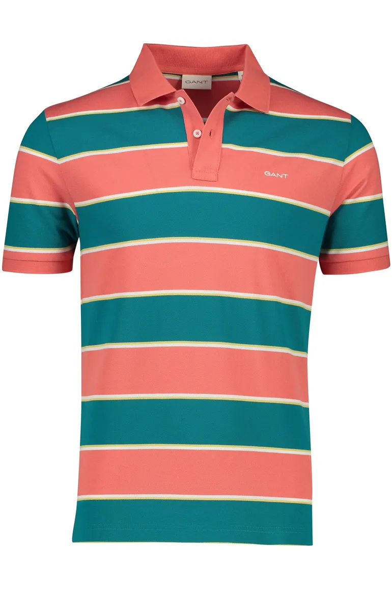 Gant polo turquoise gestreept