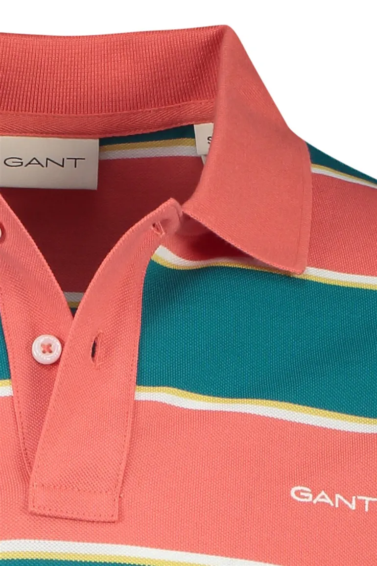 Gant polo turquoise gestreept