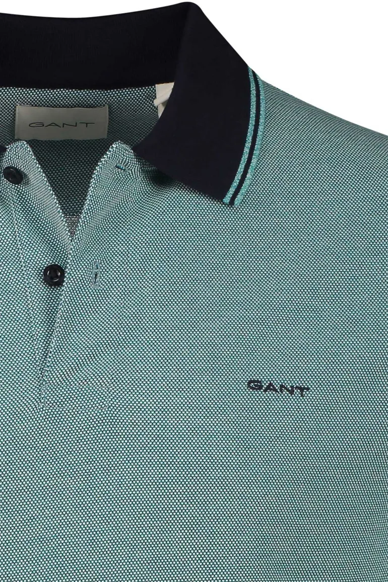 Gant polo turquoise effen