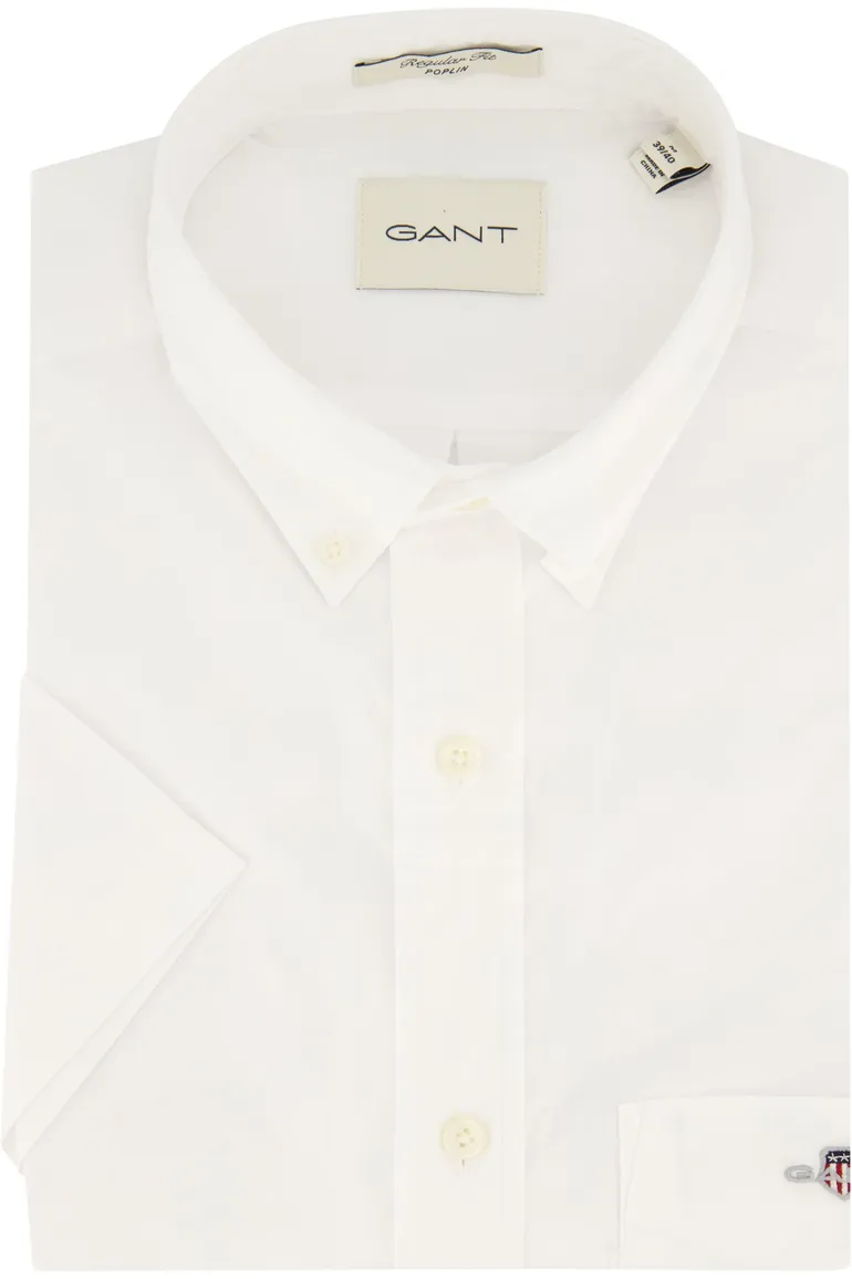 Gant overhemd korte mouw wit