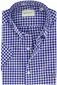 Gant overhemd korte mouw blauw geruit