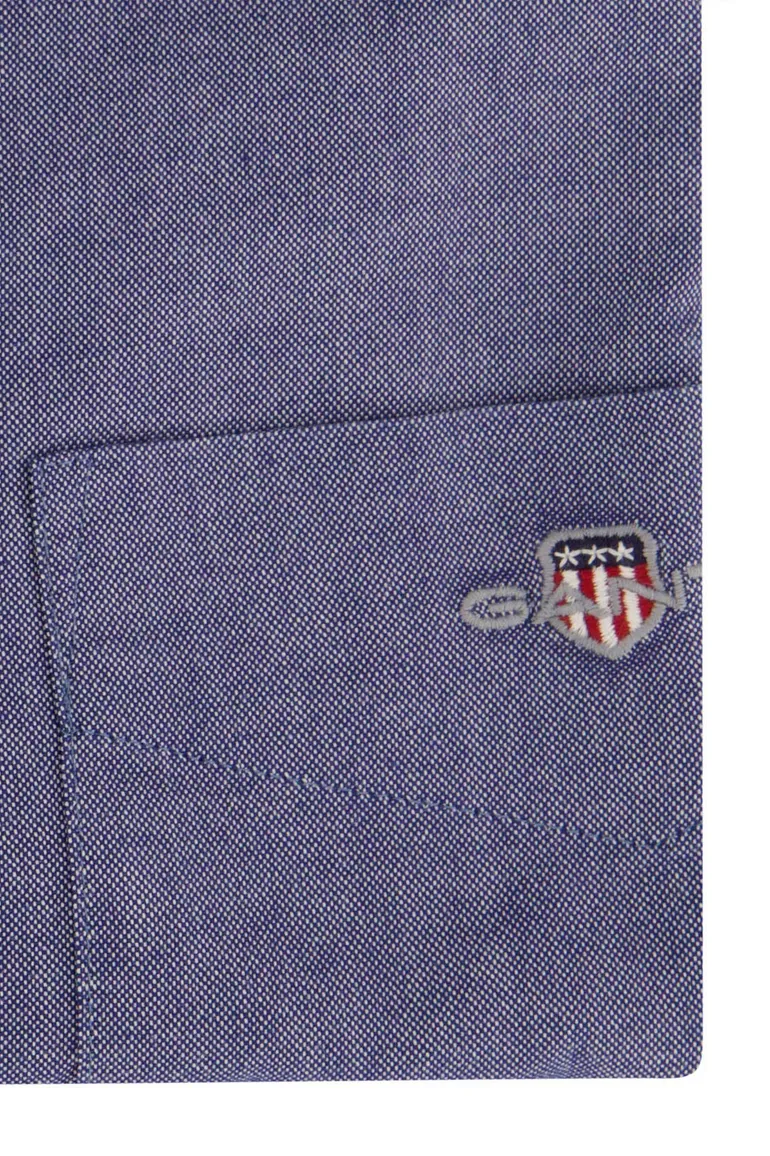 Gant overhemd korte mouw blauw