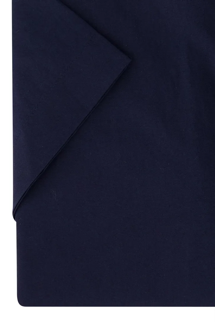 Katoenen Gant overhemd korte mouw effen donkerblauw normale fit