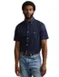 Gant overhemd korte mouw donkerblauw