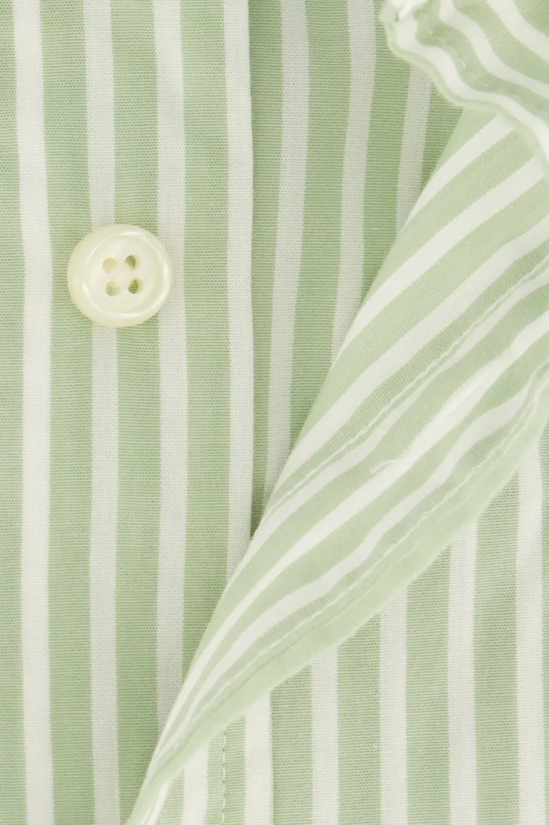 Gant overhemd groen wit gestreept button-down