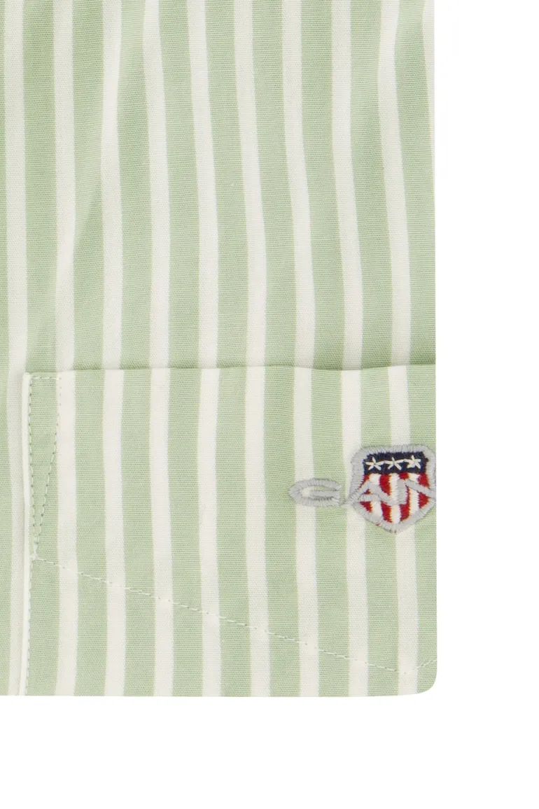 Gant overhemd groen wit gestreept button-down