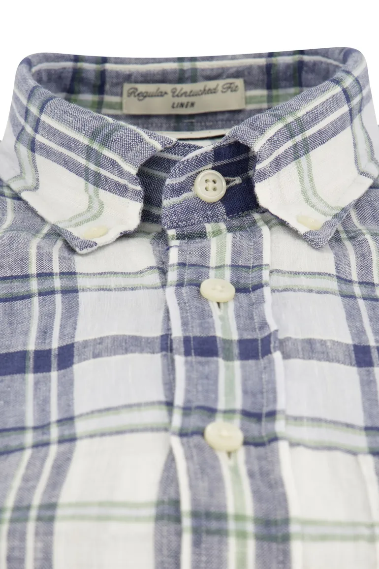 Gant overhemd blauw geruit